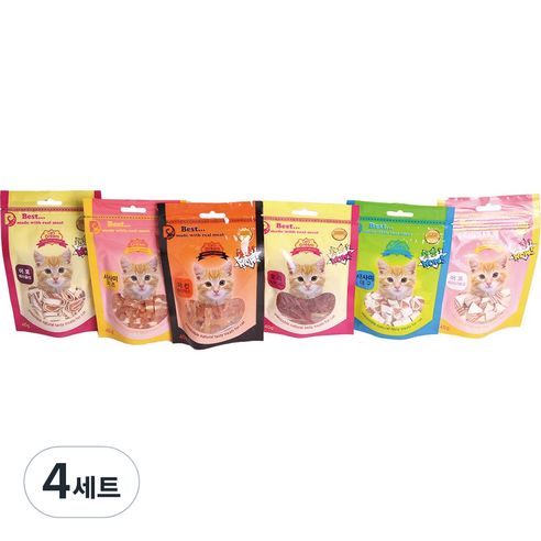 캣몽 고양이 간식 6종 혼합세트 40 g, 4세트