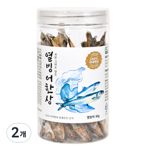 올치 강아지 고양이 동결건조 간식 한상 BF6703, 열빙어맛, 80g, 2개