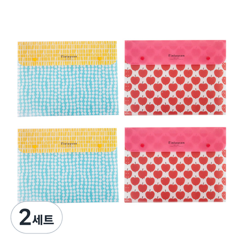 핀레이슨 도큐먼트화일 8포켓 2종 x 2p세트, 블루 + 레드, 2세트