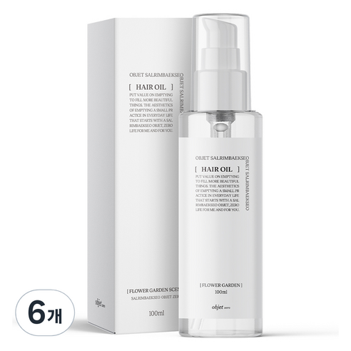 살림백서 오브제 제로 헤어오일, 100ml, 6개
