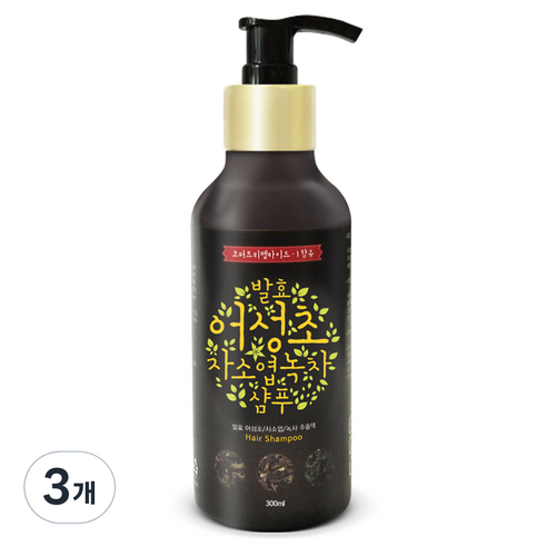 갑당약초 어성초 자소엽 녹차 샴푸, 300ml, 3개