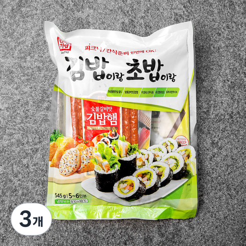 한성기업 김밥이랑 초밥이랑, 545g, 3개