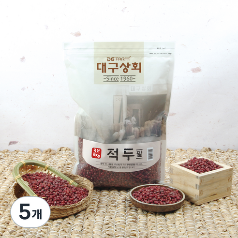 대구상회 국산 적두 팥, 500g, 5개