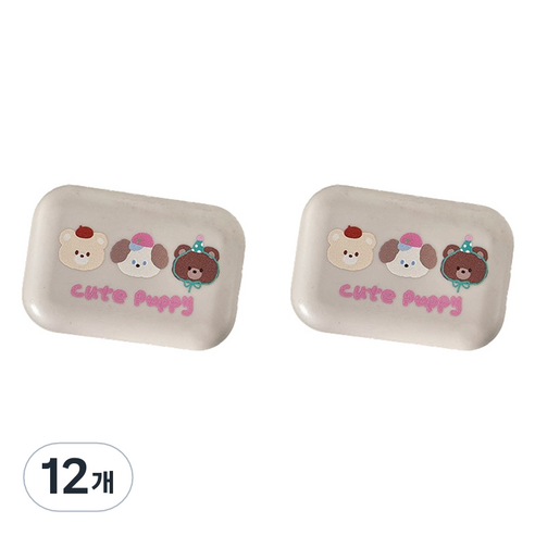 헬씨닷 큐트 퍼피 렌즈통, 화이트, 12개