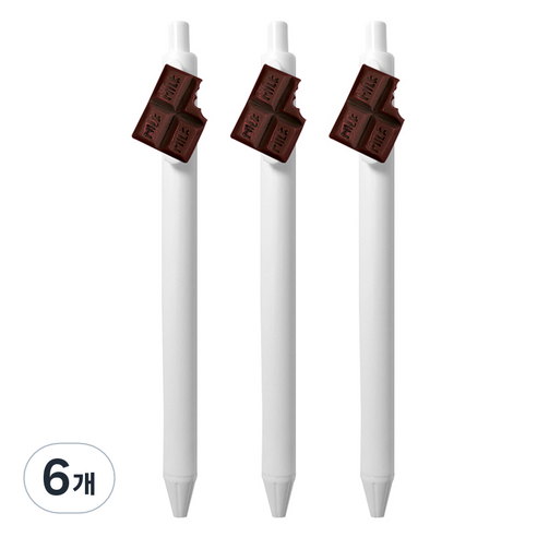 큐티파츠 젤펜 초콜릿 0.5mm, 브라운, 6개