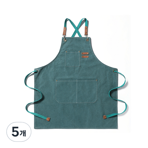 금깨비 바리스타 앞치마, 그린, 5개