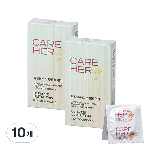케어허 콘돔, 10개, 8개입