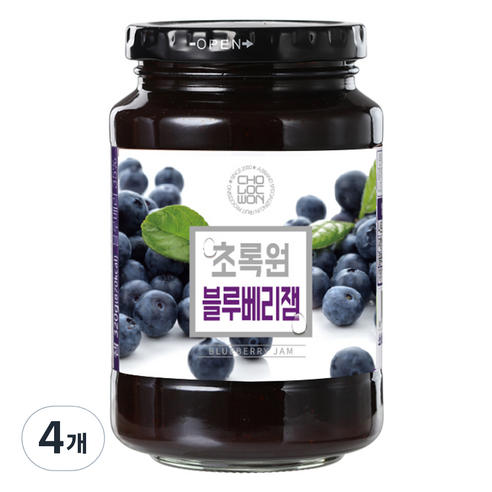 초록원 블루베리잼, 320g, 4개