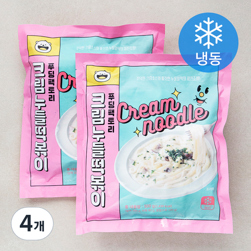푸딩팩토리 크림 누들 떡볶이 (냉동), 4개, 500g