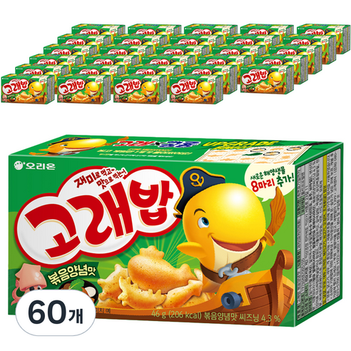 고래밥 볶음양념맛 과자, 46g, 60개
