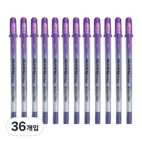 SAKURA 겔리롤 실버섀도우 젤잉크펜 1.0mm, 퍼플(624), 36개입