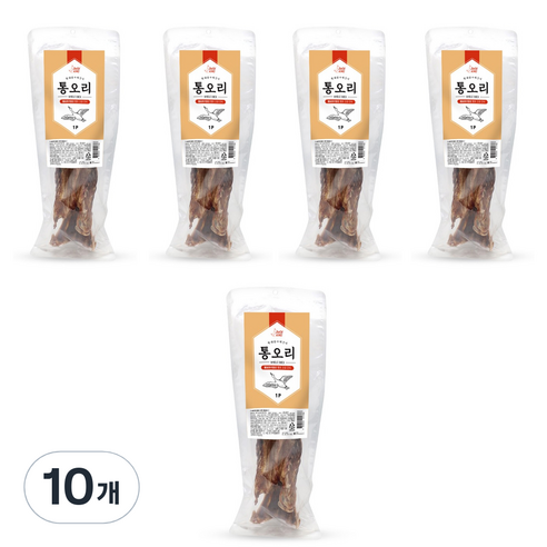 덕킹 강아지 간식, 통오리, 10개