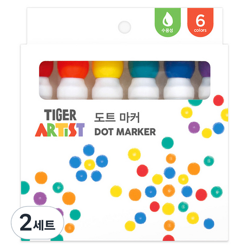 마이리틀타이거 도트마커, 6색, 2세트 마이리틀타이거스케치북 마이리틀타이거 도트마커, 6색, 2세트 마이리틀타이거스케치북