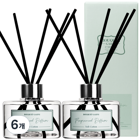 부케가르니 프래그런스드 디퓨저, 소프트코튼, 200ml, 6개