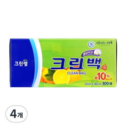 크린랲 크린백 25 x 40 cm, 300개입, 4세트