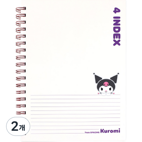 산리오 4인덱스노트 쿠로미, 베이지(랜덤발송), 2개