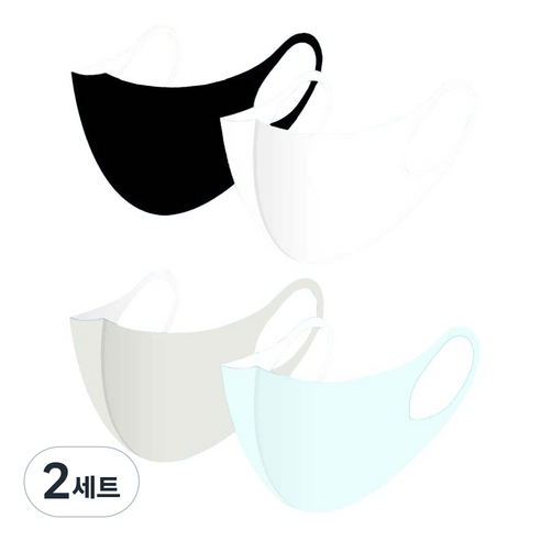 안티바 남성용 쿨 매쉬 패션마스크 L 블랙 + 화이트 + 그레이 + 블루, 2세트, 4매