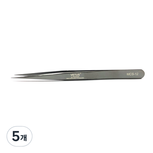 비투스 속눈썹 핀셋 MCS-12, 블랙, 5개