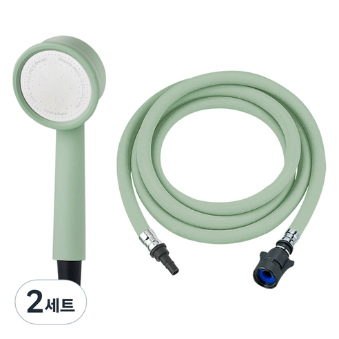 닥터워터 마카롱 원터치 샤워 헤드 + 호스 2m 세트, 2개, MINT