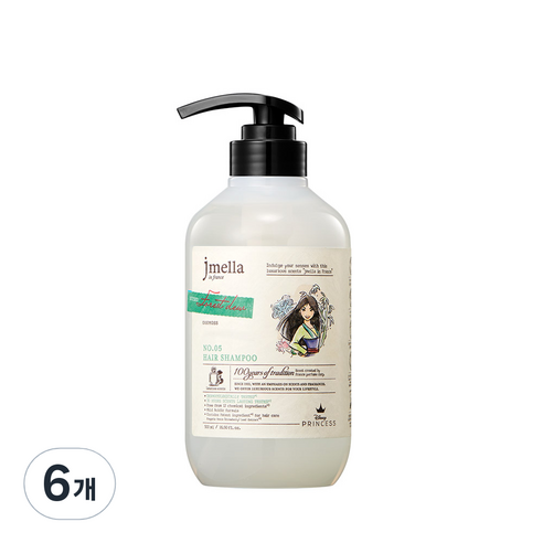 제이멜라 인 프랑스 디즈니 포레스트 듀 헤어 퍼퓸샴푸 아로마틱 그린향, 500ml, 6개