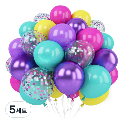 만들하비 컨페티 풍선 세트, 메탈 블루퍼플, 5세트