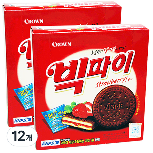 크라운 빅파이 딸기, 324g, 12개