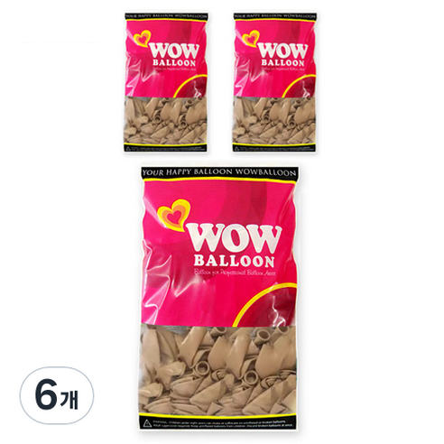 와우벌룬 풍선 30cm 50p, 라떼, 6개