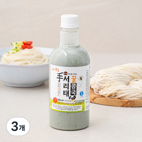 프레시오늘 신선냉장 껍질째 손수 영양가득 파주장단콩 꿀서리태콩국수 생소면 밀키트, 673g, 3개