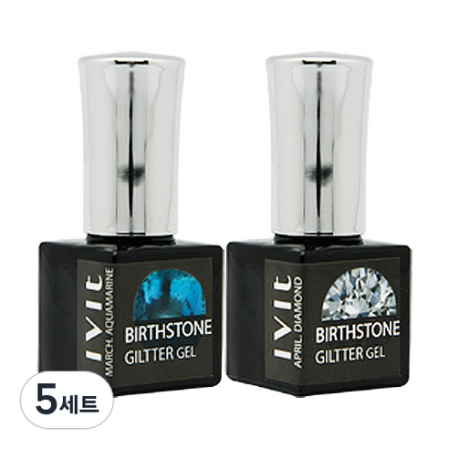 아이빛 탄생석 글리터젤 2p 세트, 글리터젤 3월 아쿠아마린 + 4월 다이아몬드, 5세트