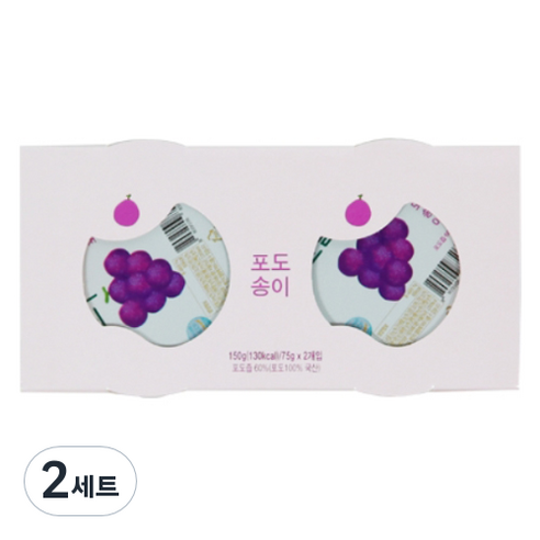 에코맘의산골이유식 유아용 산골푸딩 2p, 포도송이, 150g, 2세트