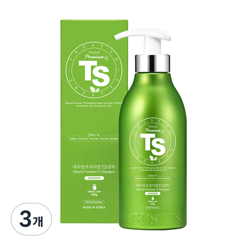 TS 내추럴 프리미엄 샴푸 라벤더향, 500g, 3개
