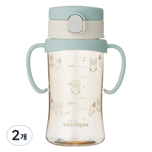 네스틱 유아용 스위치 빨대컵 260ml, 2개, 민트