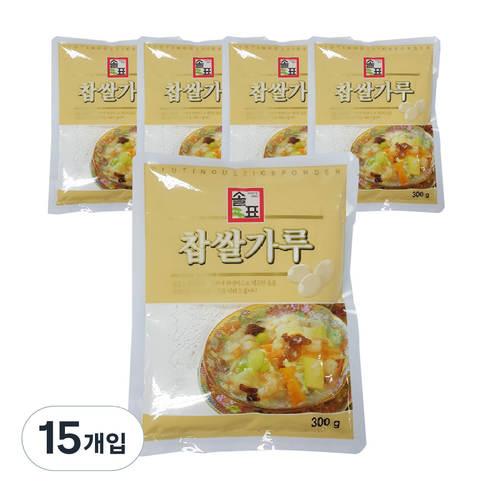 솔표식품 찹쌀가루, 300g, 15개