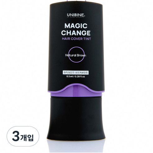 유니바인 매직체인지 새치 커버 틴트 8.5ml, 내츄럴브라운, 3개