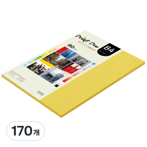 종이문화 프린트 프로 칼라 복사용지 No 06 딥옐로우 80g, B4, 170개