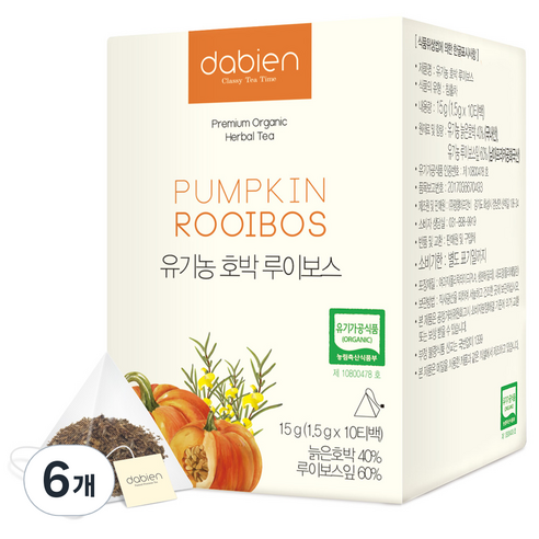 다비앙 유기농 호박 루이보스 티, 1.5g, 10개입, 6개