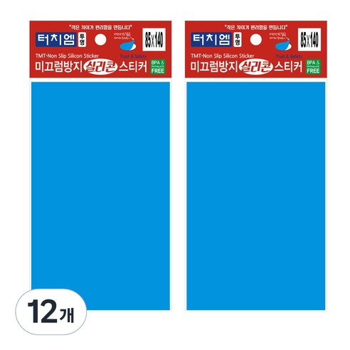 터치엠 미끄럼방지 실리콘 스티커, 12개, 투명