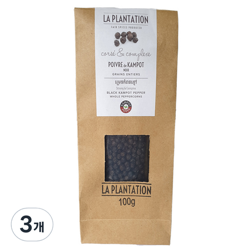 라플랜테이션 블랙 캄폿 통후추, 100g, 3개