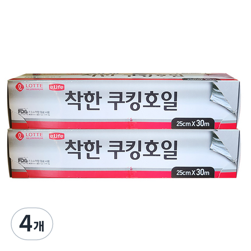 롯데이라이프 착한 쿠킹호일, 30m, 4개