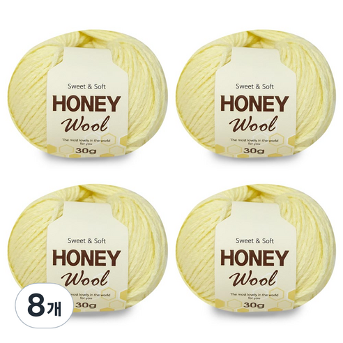 니뜨 허니 울 뜨개실 30g, 6연노랑, 8개