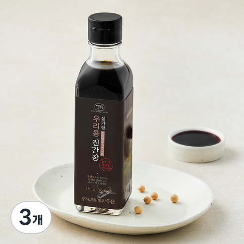 담가 우리콩 진간장, 180ml, 3개