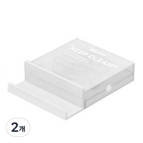 아이엠듀 휴대폰 케이블 정리 수납 케이스, 화이트, 2개
