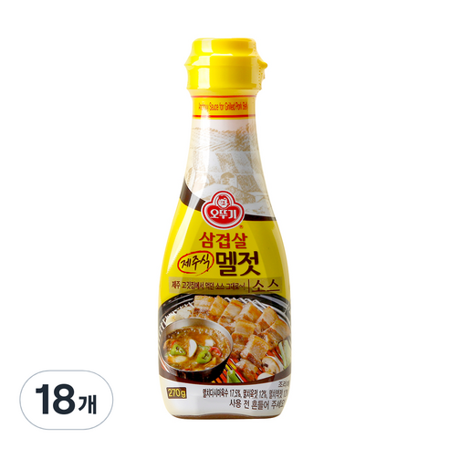 오뚜기 삼겹살 제주식 멜젓 소스, 270g, 18개
