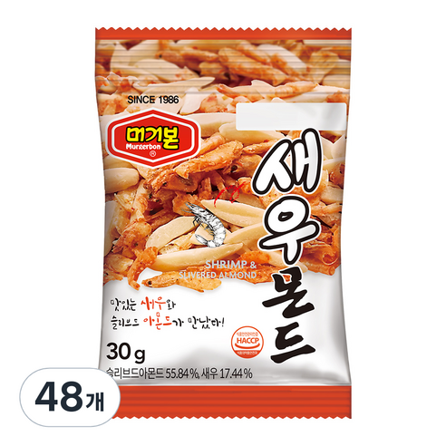 머거본 새우몬드, 30g, 48개