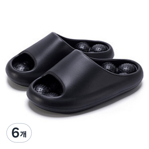 살림여왕 지압 커플 슬리퍼 280mm, 블랙, 6개