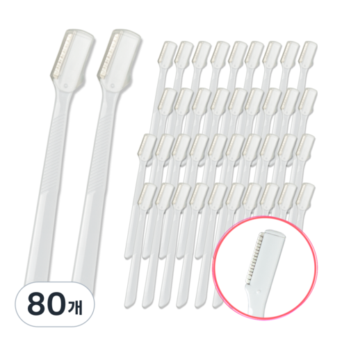 래쉬톡 안전 눈썹칼, 백색, 80개