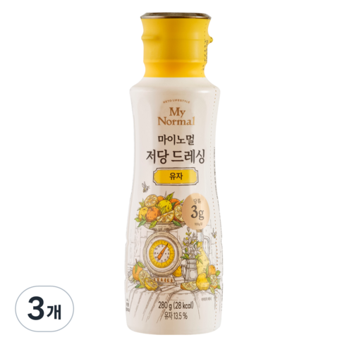 마이노멀 저당 저칼로리 드레싱 유자, 280g, 3개