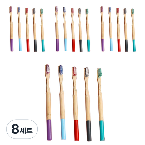 다다랜드 나선형 대나무 임산부 칫솔 5종 세트, 8세트, 5개