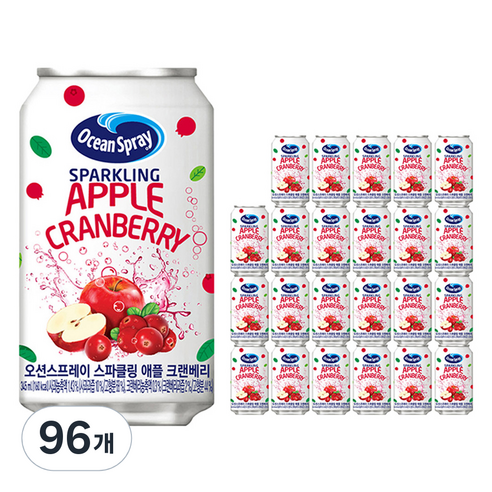 오션스프레이 스파클링 애플 크랜베리 탄산음료, 345ml, 96개