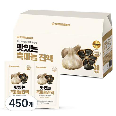 황토농원 맛있는 흑마늘진액, 70ml, 450개